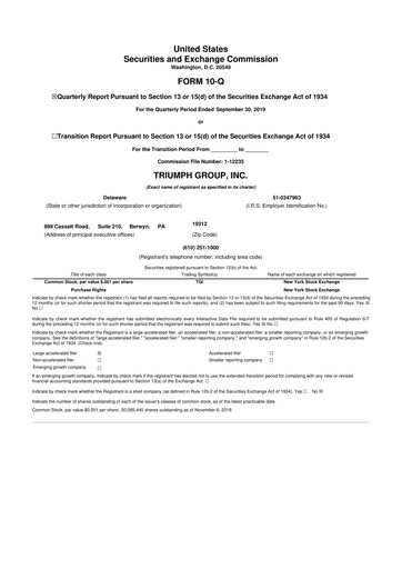 Thumbnail Triumph Group
 10-Q Quarterly Report FY2020 