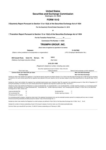 Thumbnail Triumph Group
 10-Q Quarterly Report FY2020 