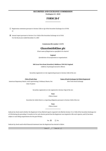Miniature GSK plc 20-F Rapport annuel 