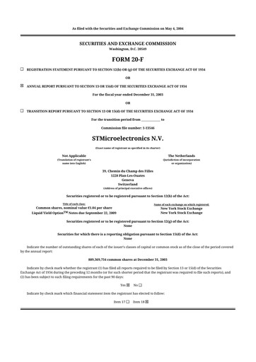 Thumbnail STMicroelectronics 20-F Annual Report 