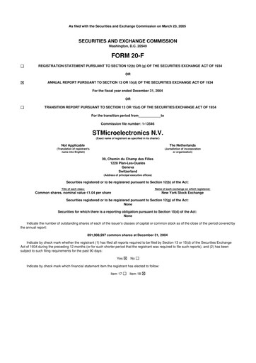Vorschaubild STMicroelectronics 20-F Jahresbericht 