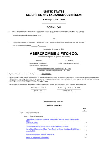 Miniature Abercrombie & Fitch 10-Q Rapport trimestriel  
