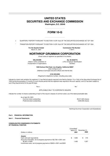 Vorschaubild Northrop Grumman 10-Q Quartalsbericht  