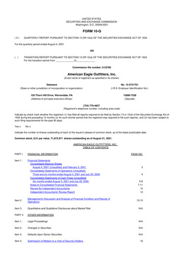 Thumbnail American Eagle Outfitters
 10-Q Quarterly Report FY 