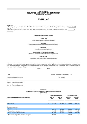 Miniature Xilinx 10-Q Rapport trimestriel  