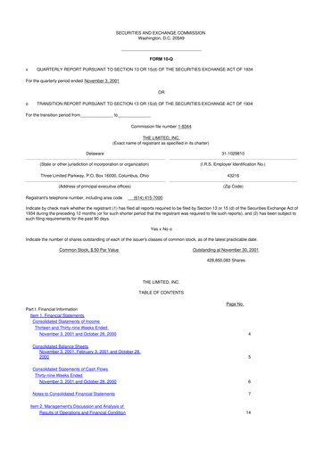 Thumbnail Bath & Body Works 10-Q Quarterly Report FY 