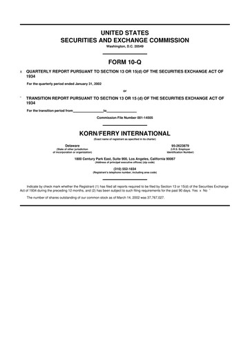 Thumbnail Korn Ferry
 10-Q Quarterly Report FY 