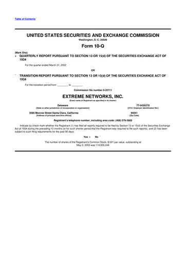 Thumbnail Extreme Networks
 10-Q Quarterly Report FY 