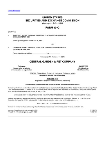 Miniature Central Garden & Pet 10-Q Rapport trimestriel  