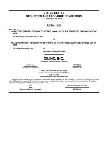 Miniature Xilinx 10-Q Rapport trimestriel  