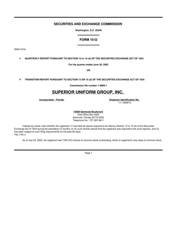 Vorschaubild Superior Group of Companies 10-Q Quartalsbericht  