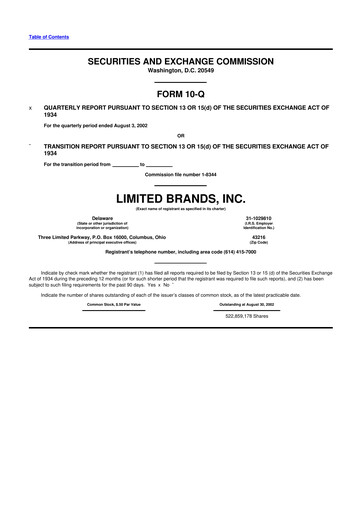 Thumbnail Bath & Body Works 10-Q Quarterly Report FY 