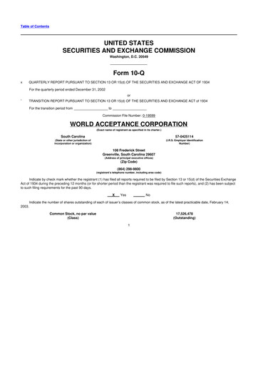 Thumbnail World Acceptance Corporation 10-Q Quarterly Report FY 