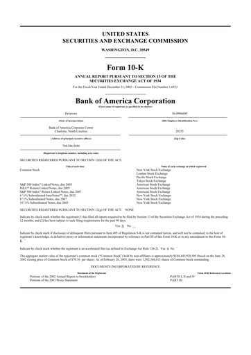 Thumbnail Bank of America  10-K Annual Report 