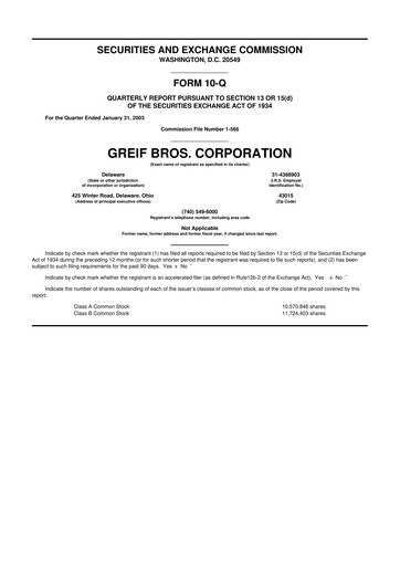 Thumbnail Greif 10-Q Quarterly Report FY 