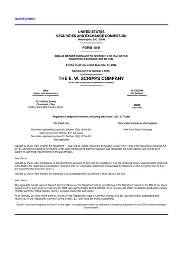 Thumbnail E. W. Scripps Company
 10-K Annual Report 