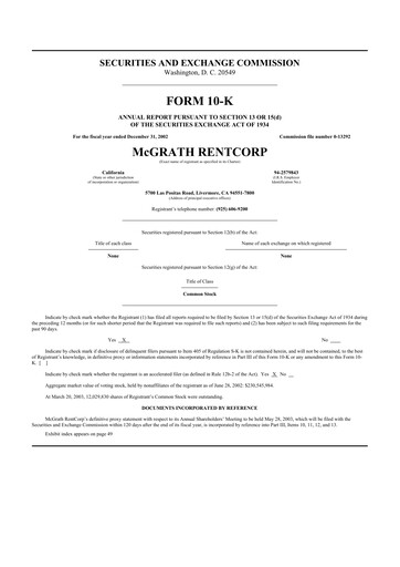 Thumbnail McGrath RentCorp
 10-K Annual Report 