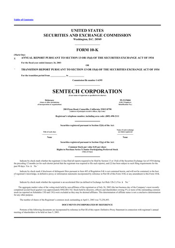 Thumbnail Semtech 10-K Annual Report 