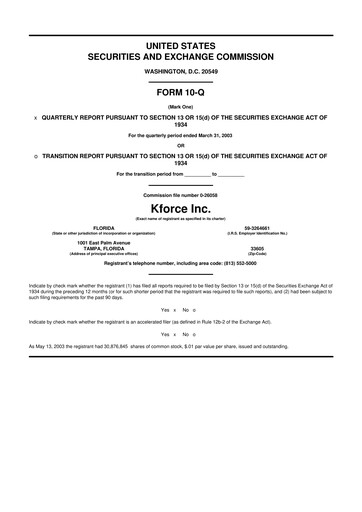 Thumbnail Kforce 10-Q Quarterly Report FY 
