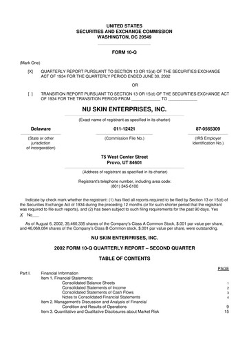 Thumbnail Nu Skin 10-Q Quarterly Report FY 