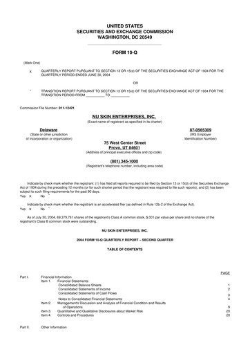 Thumbnail Nu Skin 10-Q Quarterly Report FY 