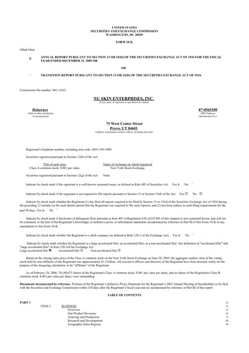 Thumbnail Nu Skin 10-K Annual Report 