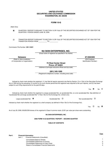Thumbnail Nu Skin 10-Q Quarterly Report FY 