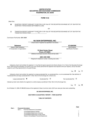 Thumbnail Nu Skin 10-Q Quarterly Report FY 