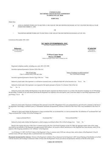 Thumbnail Nu Skin 10-K Annual Report 