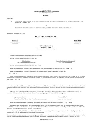 Thumbnail Nu Skin 10-K Annual Report 