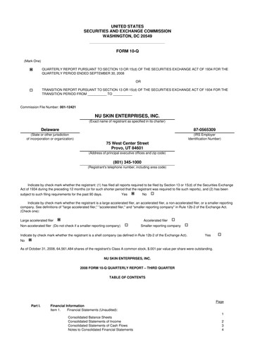 Thumbnail Nu Skin 10-Q Quarterly Report FY 