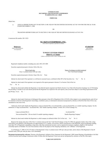 Thumbnail Nu Skin 10-K Annual Report 