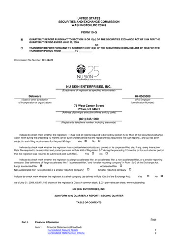 Thumbnail Nu Skin 10-Q Quarterly Report FY 