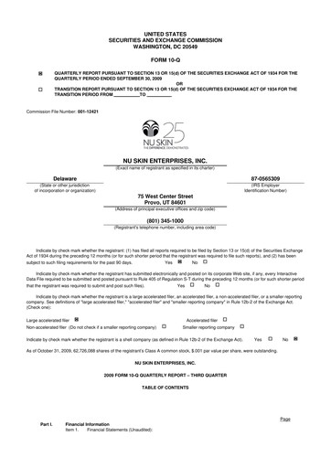 Thumbnail Nu Skin 10-Q Quarterly Report FY 