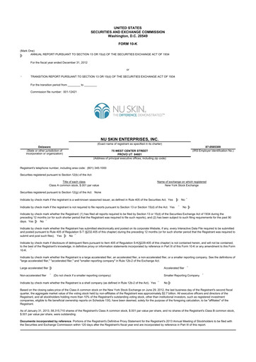 Thumbnail Nu Skin 10-K Annual Report 2012