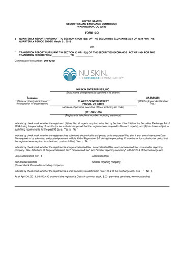 Thumbnail Nu Skin 10-Q Quarterly Report FY2013 