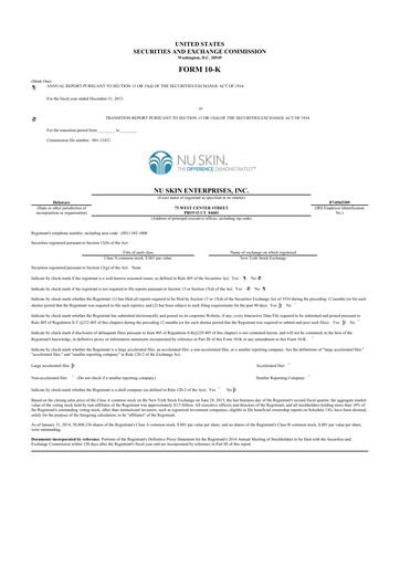 Thumbnail Nu Skin 10-K Annual Report 2013