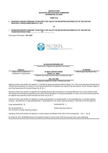 Thumbnail Nu Skin 10-Q Quarterly Report FY2014 