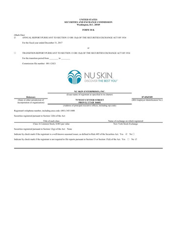 Thumbnail Nu Skin 10-K Annual Report 2017