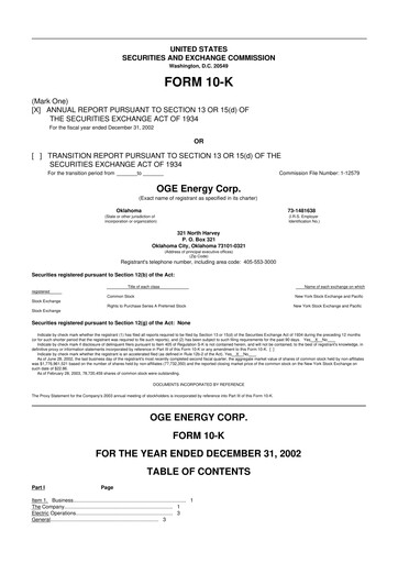 Thumbnail OGE Energy
 10-K Annual Report 
