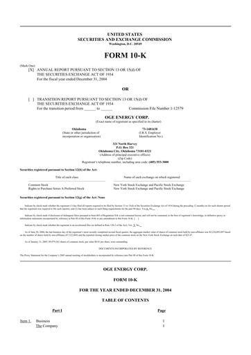 Thumbnail OGE Energy
 10-K Annual Report 