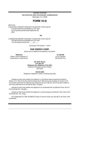 Vorschaubild OGE Energy
 10-Q Quartalsbericht  