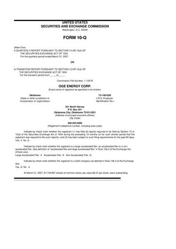 Vorschaubild OGE Energy
 10-Q Quartalsbericht  