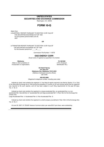 Vorschaubild OGE Energy
 10-Q Quartalsbericht  