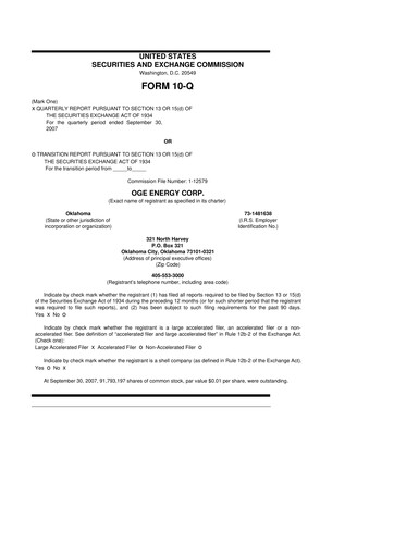 Vorschaubild OGE Energy
 10-Q Quartalsbericht  