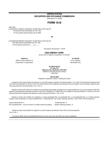 Vorschaubild OGE Energy
 10-Q Quartalsbericht  