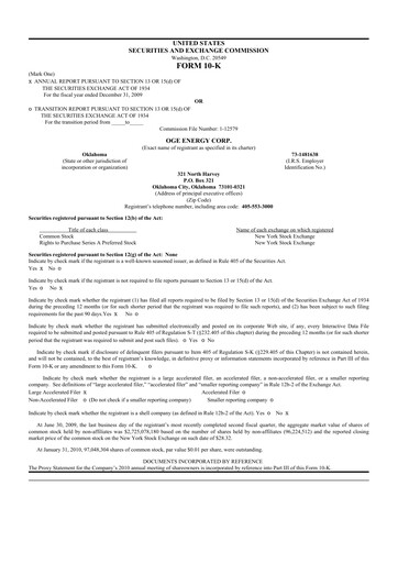 Thumbnail OGE Energy
 10-K Annual Report 