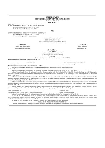 Thumbnail OGE Energy
 10-K Annual Report 2012