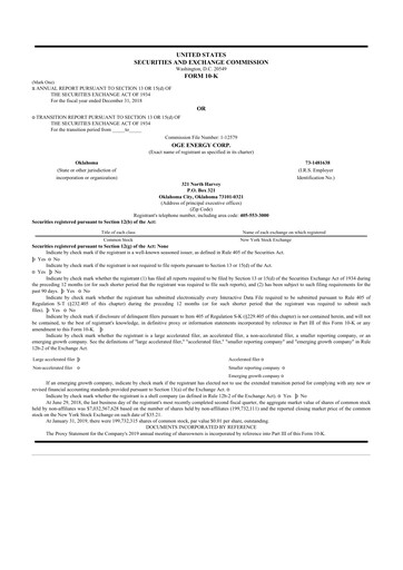 Thumbnail OGE Energy
 10-K Annual Report 2018