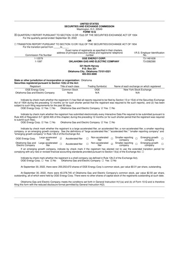 Vorschaubild OGE Energy
 10-Q Quartalsbericht 2022 